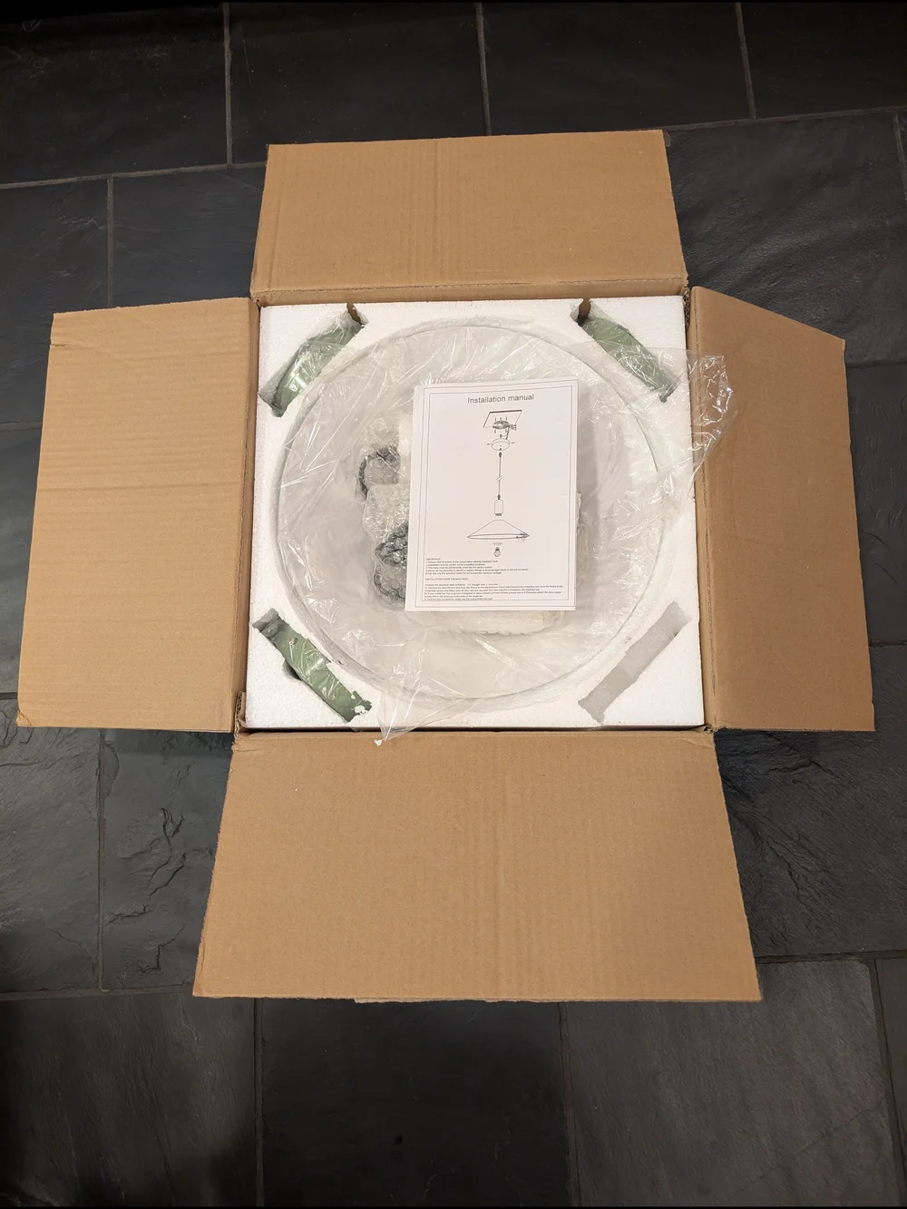 Three Modern Green Pendant Lights (New In Box)